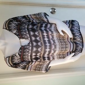 Unique Spectrum Multicolored blouse Smocked Bottom Topsz. 3x